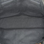 Hermes Fourre-Tout PM Tote Bag Gray Canvas Black Stripe Used Vintage 06E01825030