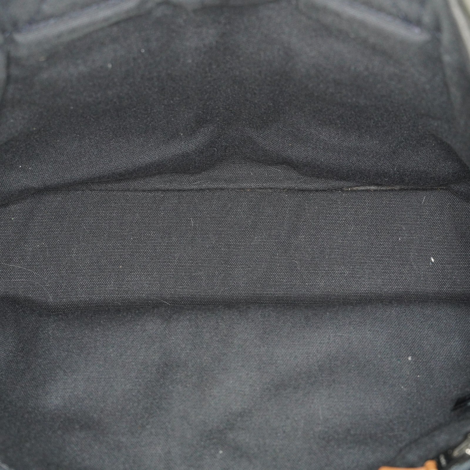 Hermes Fourre-Tout PM Tote Bag Gray Canvas Black Stripe Used Vintage 06E01825030