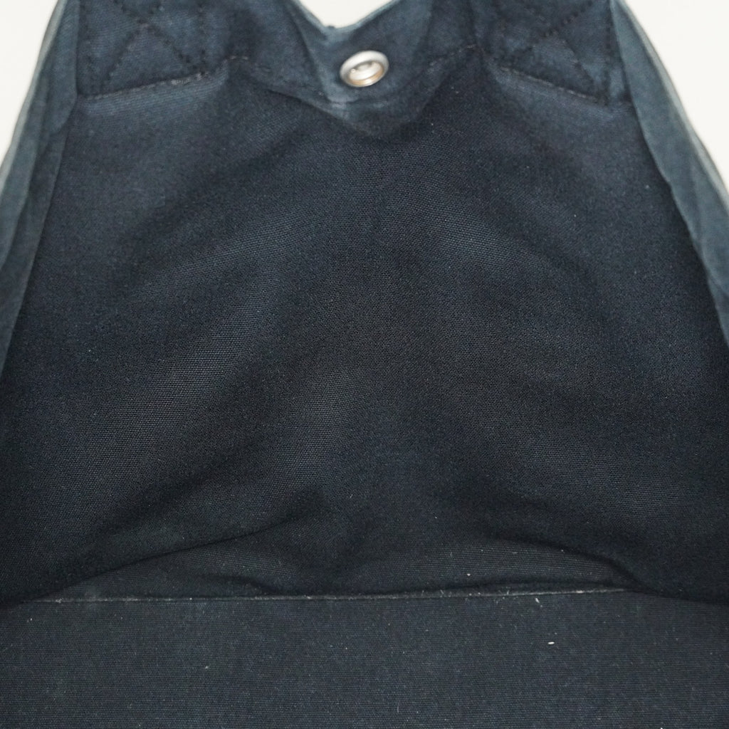 Hermes Fourre-Tout MM Black Canvas Used Tote Shoulder Bag 09M42736508