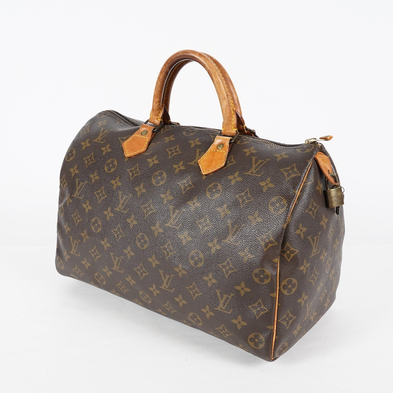 Louis Vuitton Speedy 35 Monogram Brown Boston Hand Bag M41524 Used 08E104070012