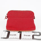 Hermes Bolide Pouch 20 Red Canvas Leather Trim Cosmetic Pouch Used 08E04605008