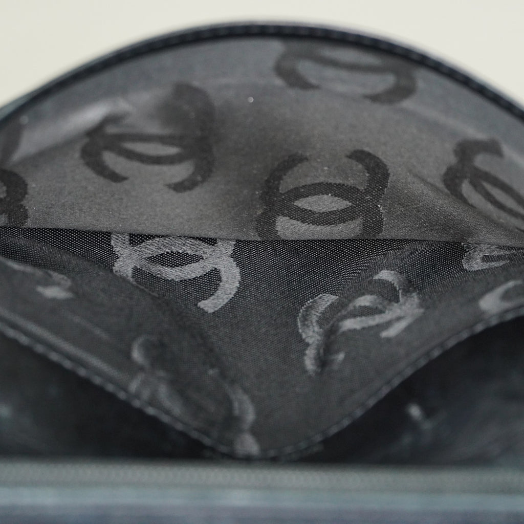 Chanel Cambon Long Wallet 19cm Black Quilted Lambskin Bifold Used 08E011760008