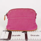 Hermes Bolide Pouch Mini Mini Pink Canvas Leather Used 07E27825001