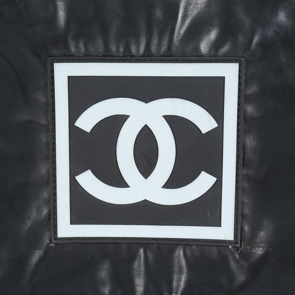 Chanel Sports Line CC Messenger Shoulder Bag Black Canvas Used 07E022640017