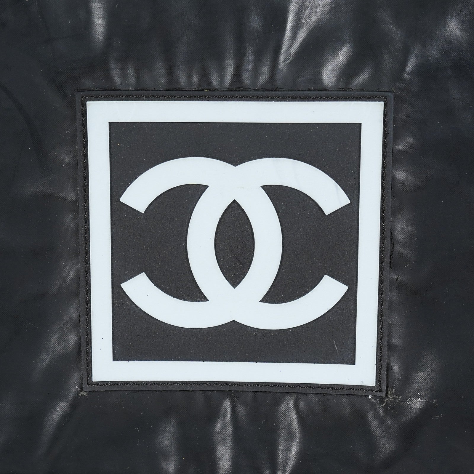 Chanel Sports Line CC Messenger Shoulder Bag Black Canvas Used 07E022640017