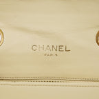 CHANEL Vintage V Stitch Flap Chain Shoulder Bag 25cm Beige Lambskin 08E077370012