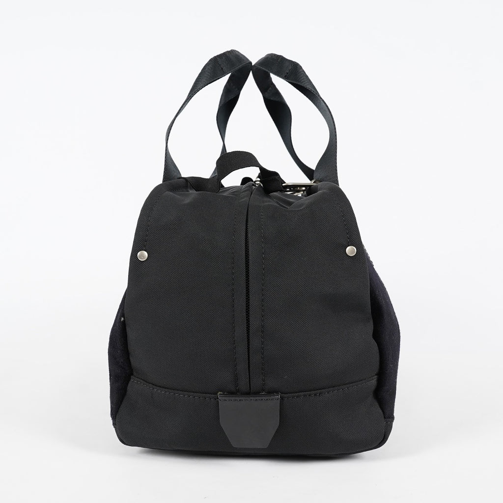 CHANEL Sports Line Boston Bag 40cm Black Canvas Used Vintage Duffle 07E186930027
