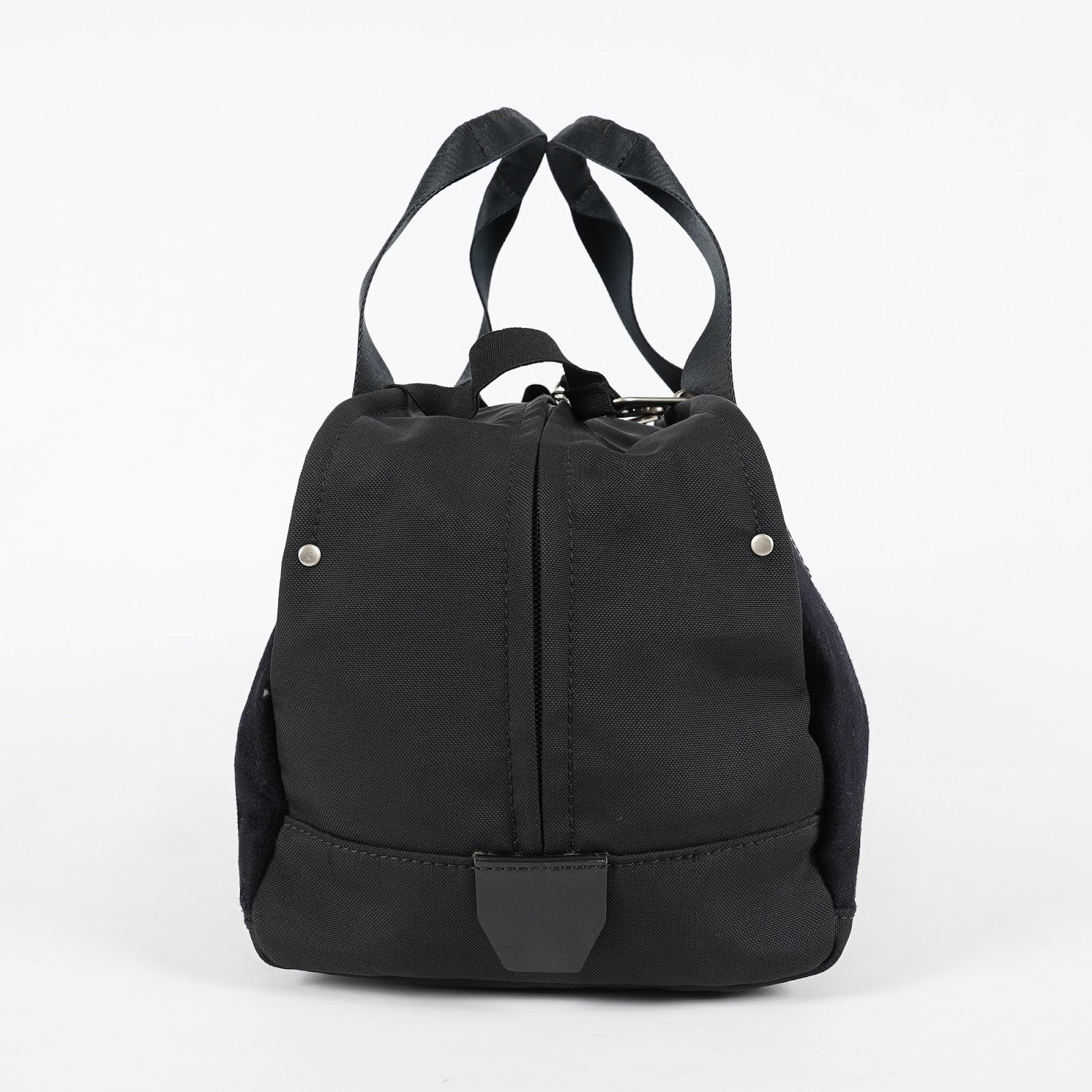 CHANEL Sports Line Boston Bag 40cm Black Canvas Used Vintage Duffle 07E186930027