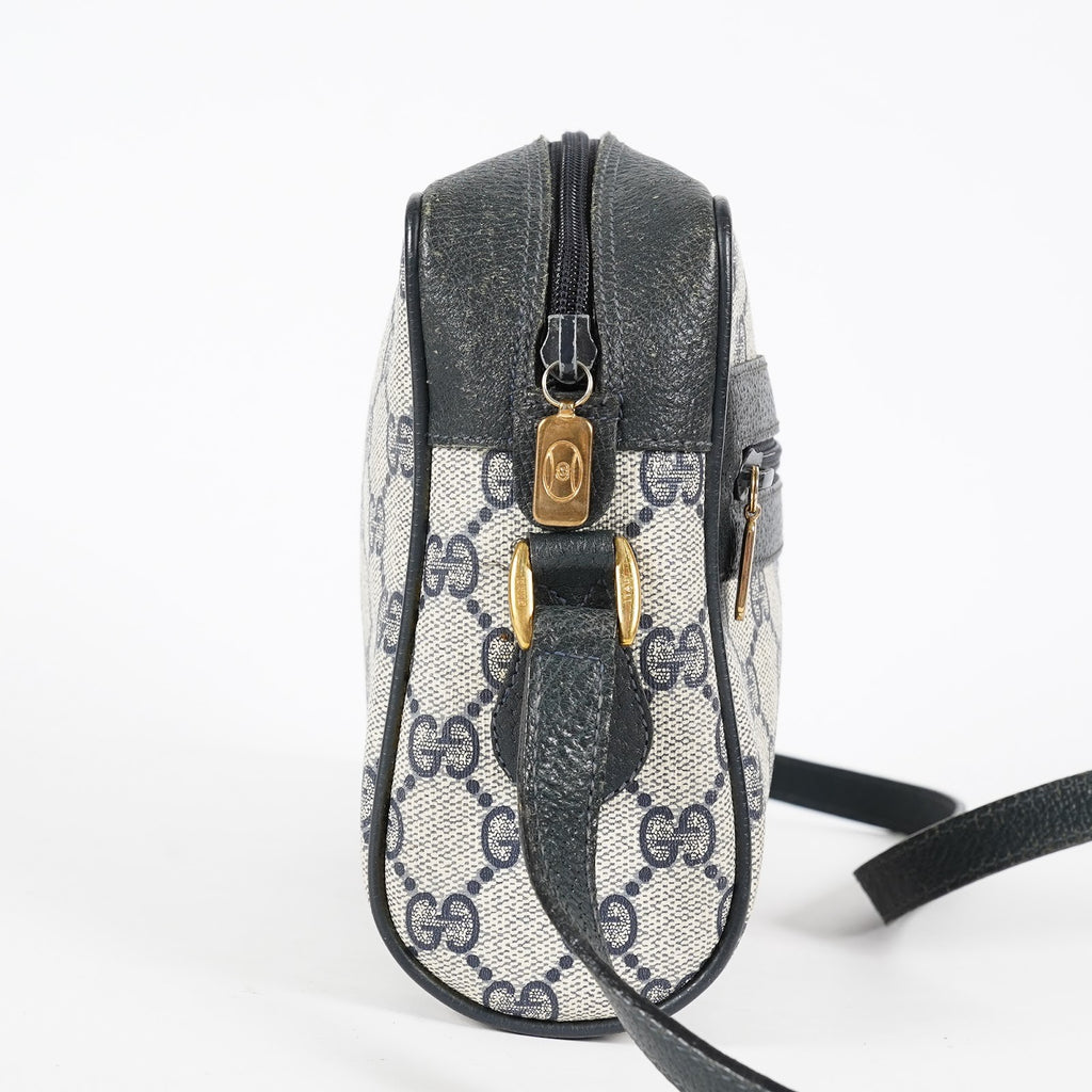 GUCCI Sherry Line GG Supreme Shoulder Bag Navy Crossbody Vintage 08E242640010
