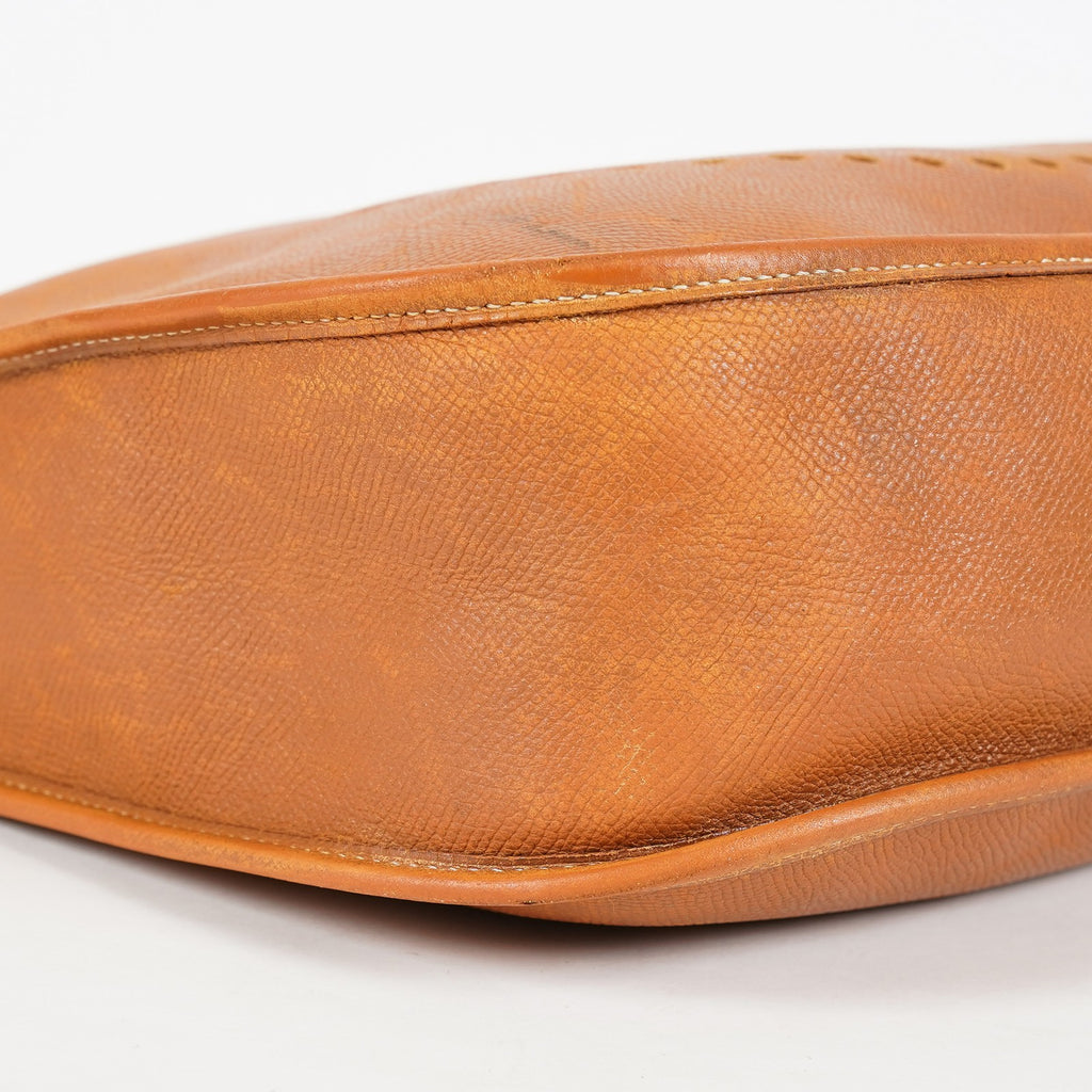 Hermes Evelyne PM Shoulder Crossbody Bag Gold Tan Clemence Leather 07E1311440010