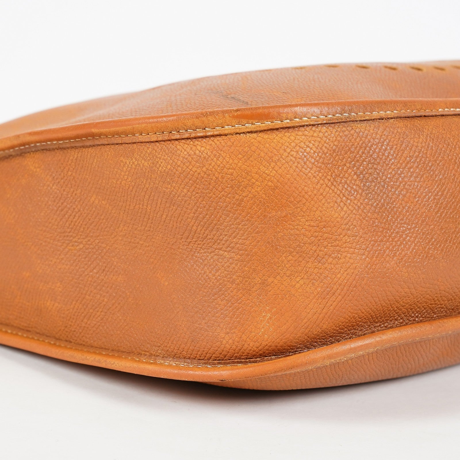 Hermes Evelyne PM Shoulder Crossbody Bag Gold Tan Clemence Leather 07E1311440010