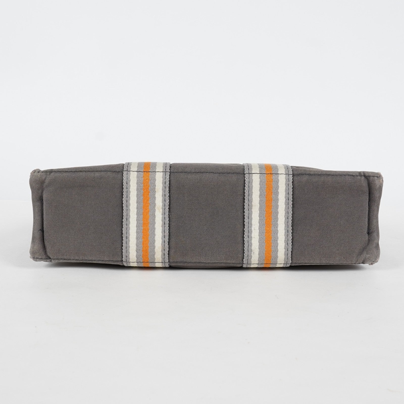 Hermes Fourre-Tout PM Tote Bag Canvas Gray Used Vintage Handbag 07E13825007