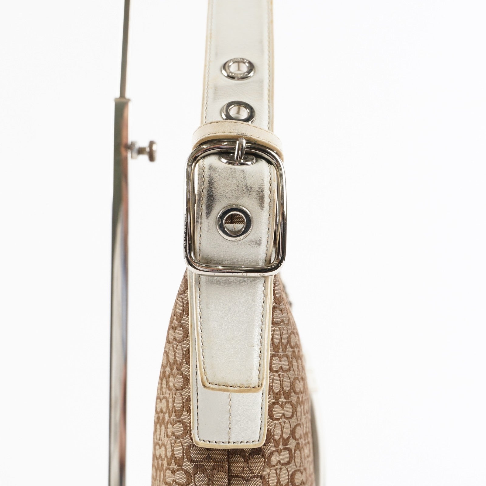 Coach Purse Logo Signature Handbags WhiteLEATHER DUFFLE HOBO  XY172