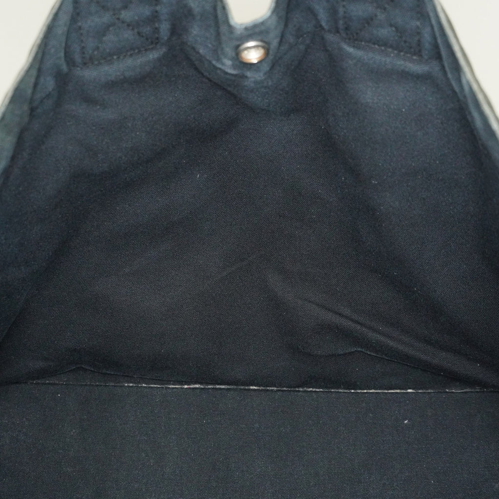 HERMES Fourre-Tout MM Black Canvas Tote Bag Hand Bag Purse Used 07A08605005