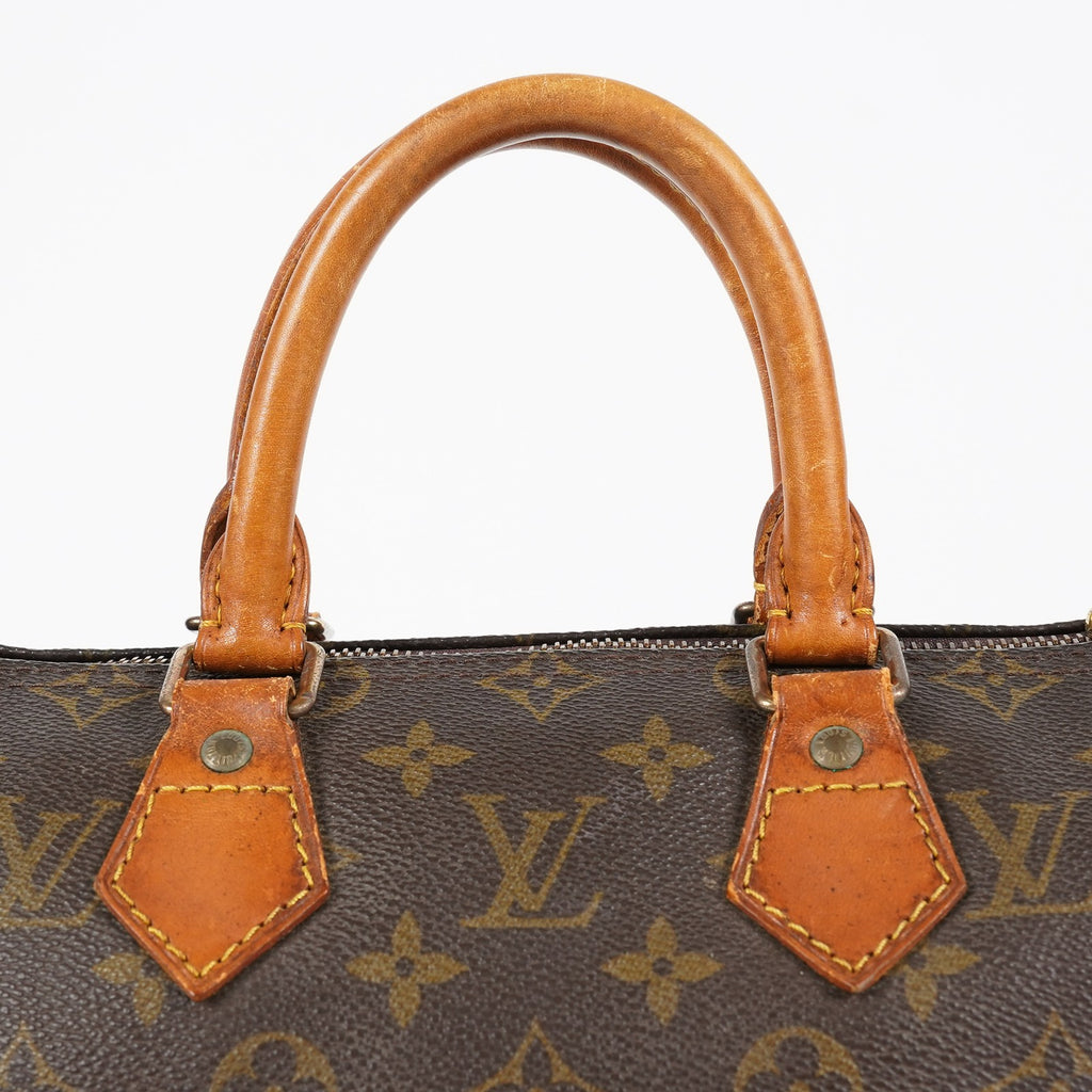 Louis Vuitton Monogram Speedy 25 Brown Coated Canvas M41528 Vintage 07E425830012