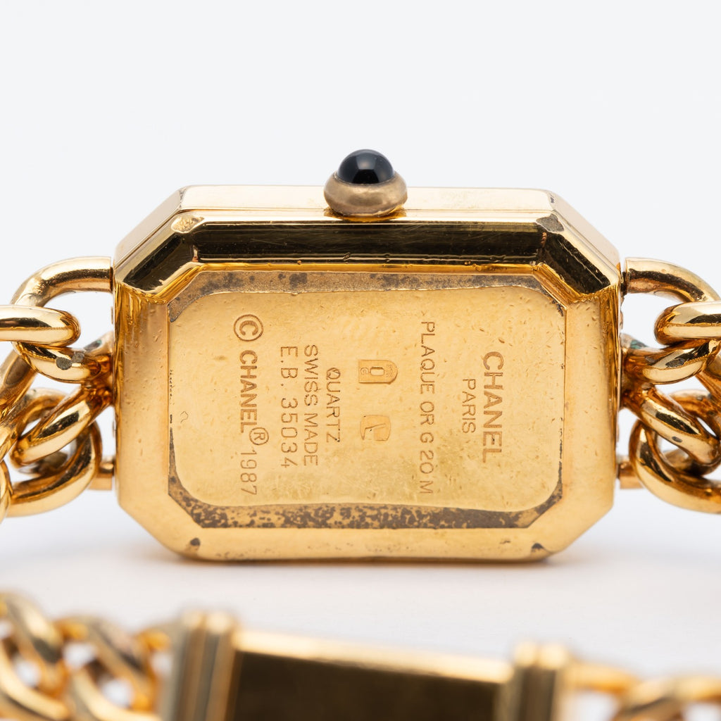 CHANEL Première Quartz Ladies Watch Gold × Black Chain Black 04E019020007