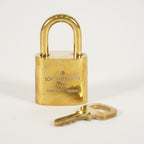 LOUIS VUITTON PadLock Lock & Key Brass Gold Authentic Number random JP Used