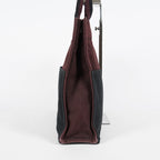 HERMES Fourre-Tout MM Bordeaux Navy Canvas Tote Hand Bag Silver HW 08E13825020