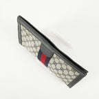Gucci GG Supreme Clutch Bag 29cm Navy Canvas Leather Used Auth 09E20935010