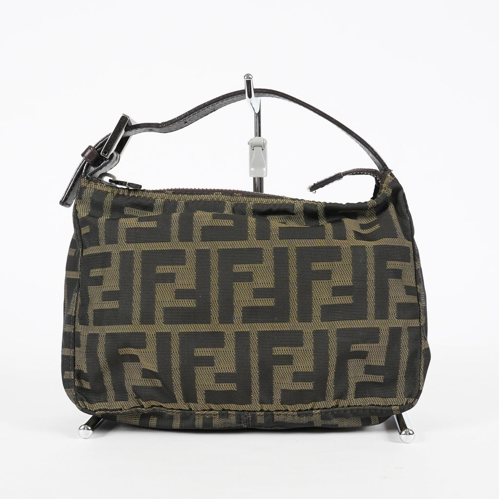 Fendi Zucca Accessory Pouch Shoulder Bag Brown Canvas Used 08E092420008