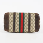 Gucci Vintage GG Supreme Sherry Line Mini Boston Bag Beige Leather 07E052640017