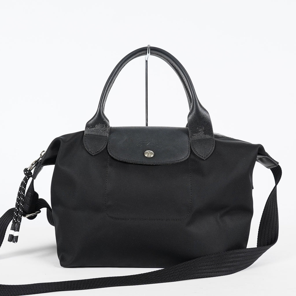 Longchamp Le Pliage 2Way Top Handle Bag 28cm Black Nylon Used 08E141320007