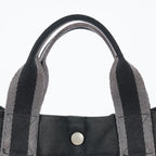 Hermes Fourre-Tout MM Black Canvas Used Tote Shoulder Bag 09M42736508