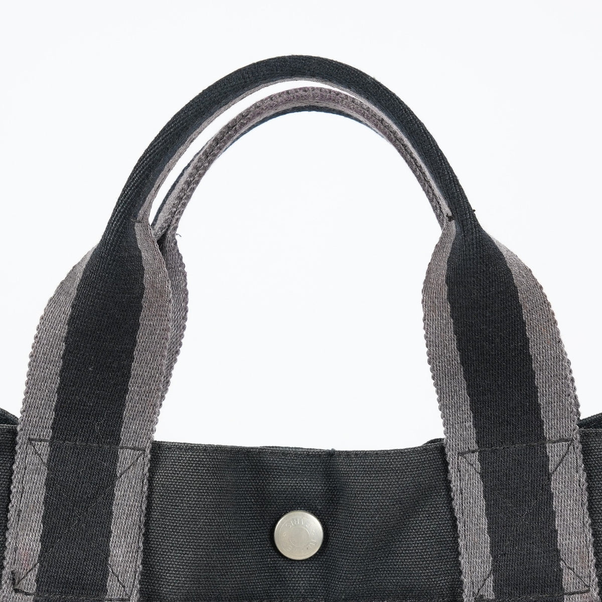 Hermes Fourre-Tout MM Black Canvas Used Tote Shoulder Bag 09M42736508
