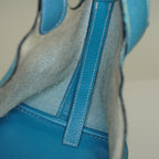 Hermes Picotin PM Hand Bag Blue Leather Silver Hardware Used 07E1018260027