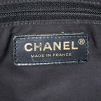 Chanel Old Travel Line Tote MM Black Nylon Shoulder Bag CC Used 06E111155030