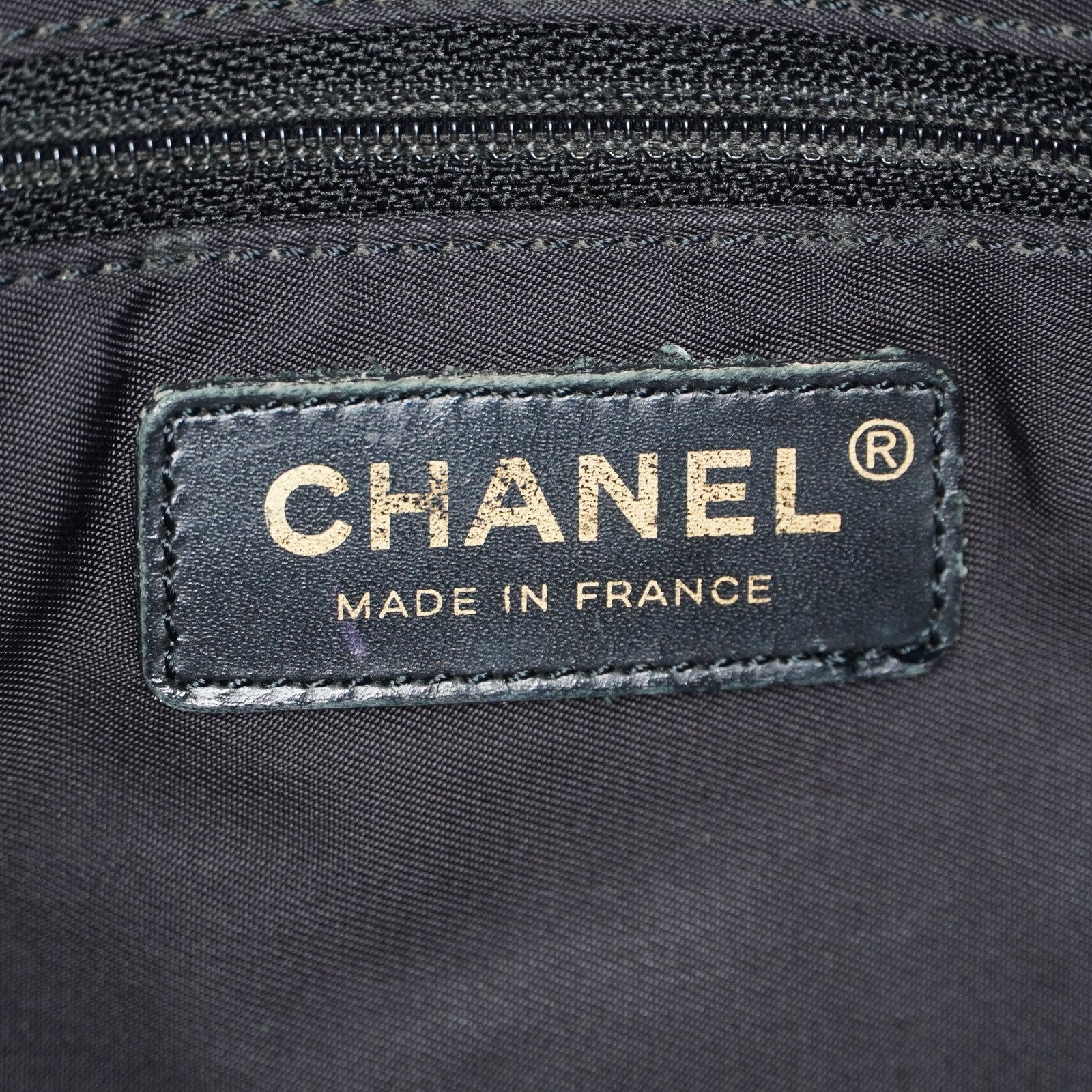 Chanel Old Travel Line Tote MM Black Nylon Shoulder Bag CC Used 06E111155030