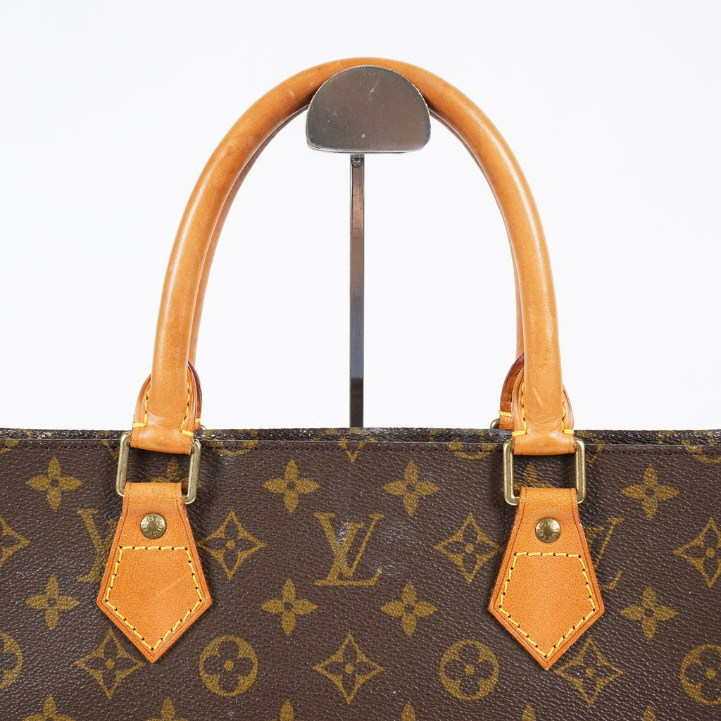 Louis Vuitton M51140 Monogram Sac Plat Tote Bag Brown Canvas Used 08E132310002