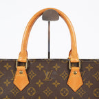 Louis Vuitton M51140 Monogram Sac Plat Tote Bag Brown Canvas Used 08E132310002