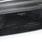 Chanel Calfskin Flap Chain Shoulder Bag 25cm Black Used Vintage CC 08E1011440006