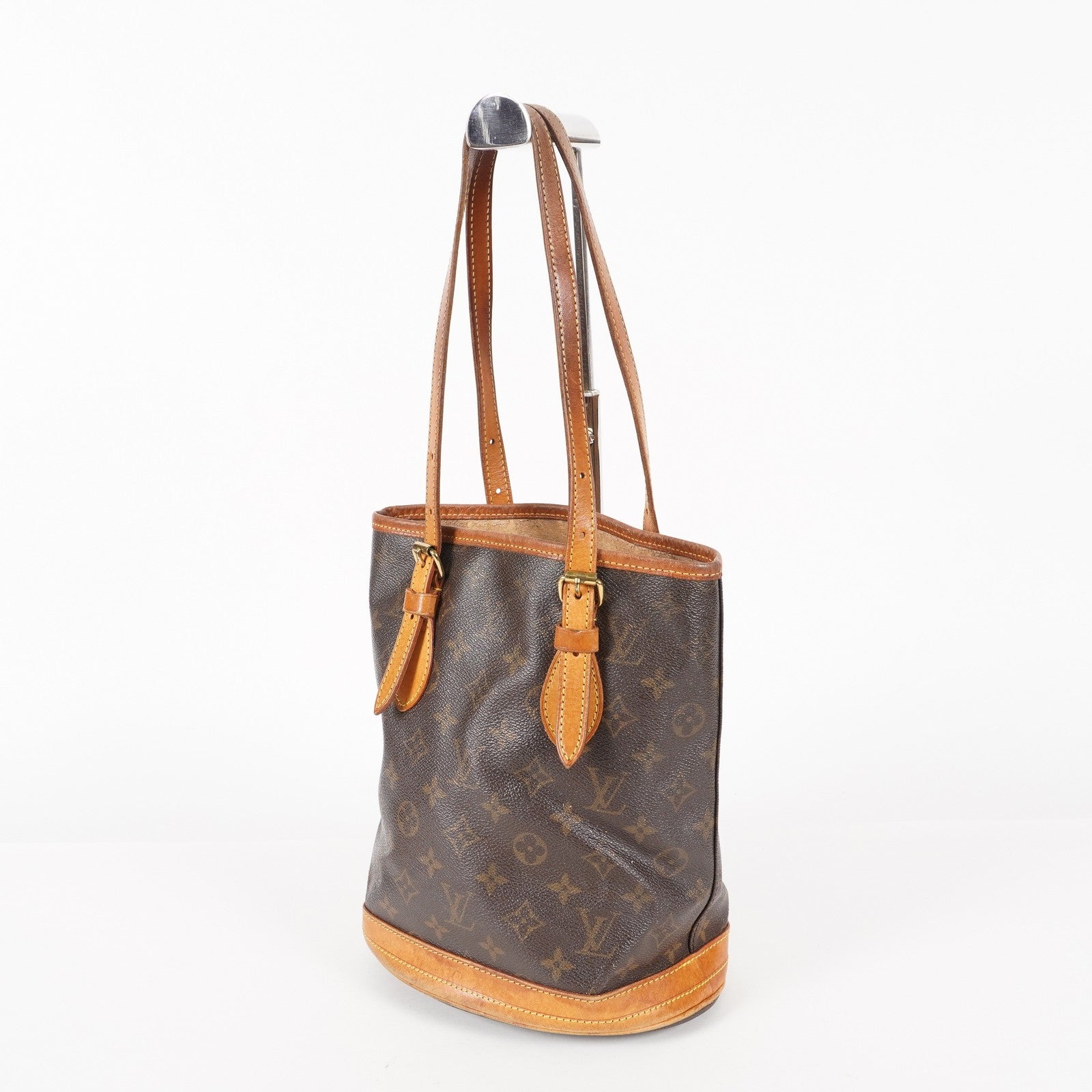 Authentic Louis Vuitton Monogram Bucket PM Shoulder Tote Bag M42238 05E112420013