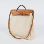 Hermes Herbag MM Handbags Leather White 04A044633207