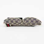 GUCCI GG Canvas Waist Belt Bag Beige Navy Sherry Web Vintage Used 08E162530010