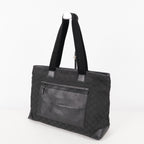 Gucci Black Nylon & Leather Tote Bag Purse With Zipper GG Monogram XY157