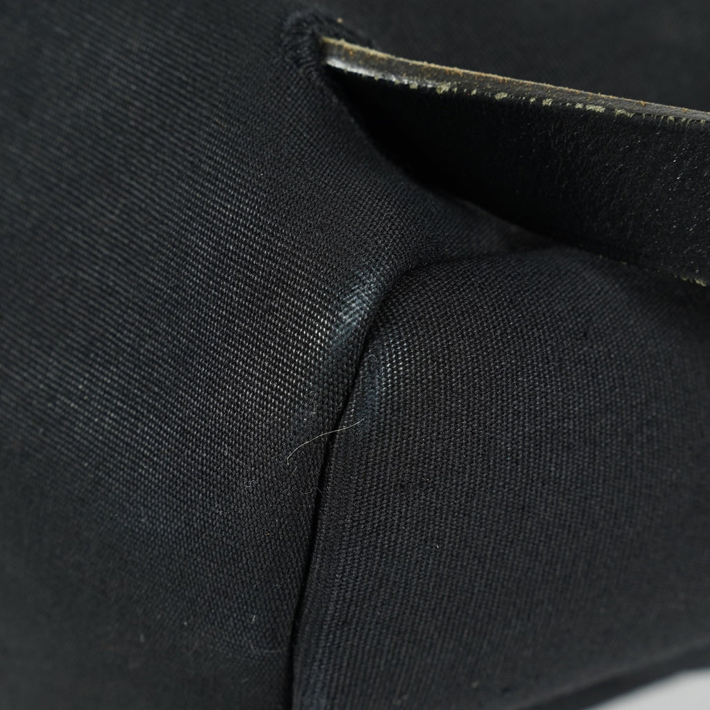 Hermes Herbag Ado Backpack 30cm Black Canvas Leather Used Auth 09E125940011