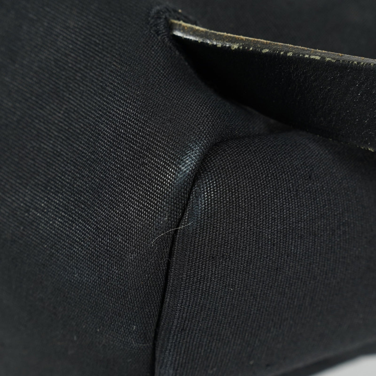 Hermes Herbag Ado Backpack 30cm Black Canvas Leather Used Auth 09E125940011