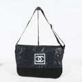 Chanel Sports Line CC Messenger Shoulder Bag Black Canvas Used 07E022640017