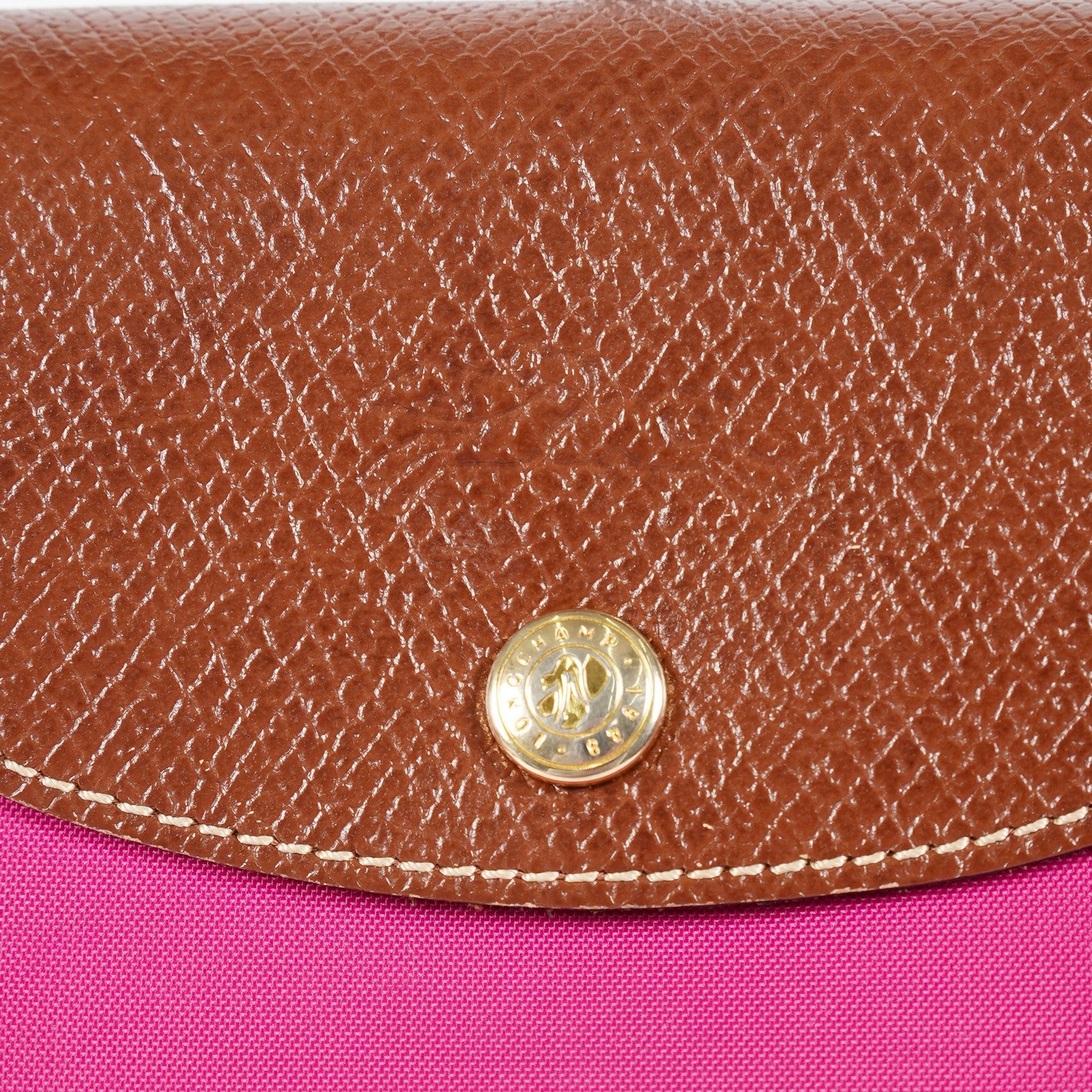Longchamp Le Pliage Top Handle Tote 30cm Pink Nylon Used Handbag 08E17495007