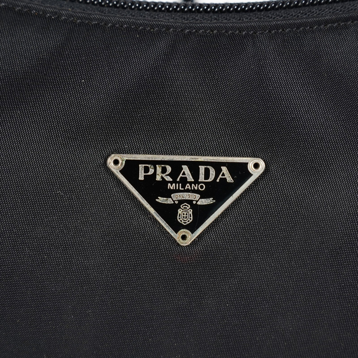 Prada Nylon Pouch 25cm Black Tessuto Clutch Accessory Bag Used 08E132310024