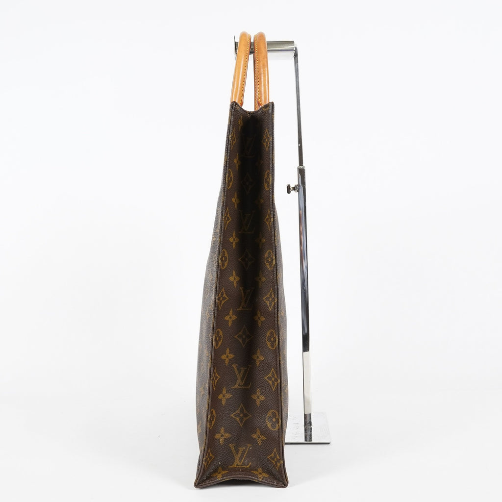 Louis Vuitton M51140 Monogram Sac Plat Tote Bag Brown Canvas Used 08E132310002