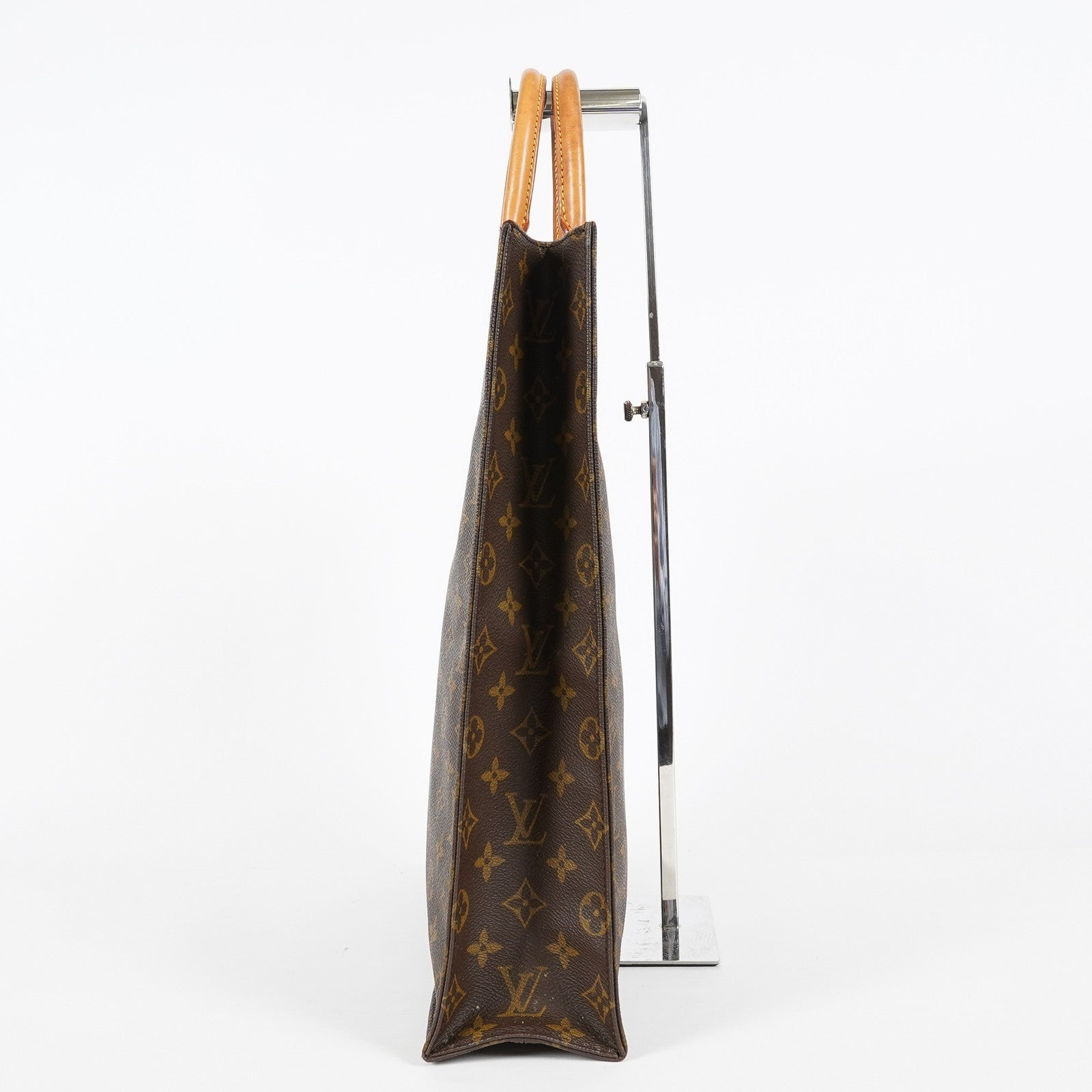 Louis Vuitton M51140 Monogram Sac Plat Tote Bag Brown Canvas Used 08E132310002