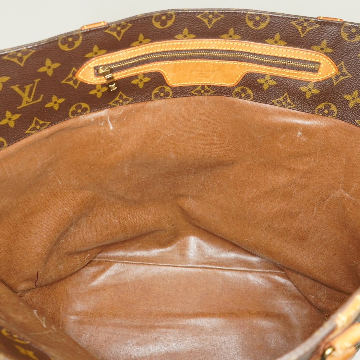 Louis Vuitton Sac Shopping Monogram Tote Brown Used vintage M51108 08M392492617