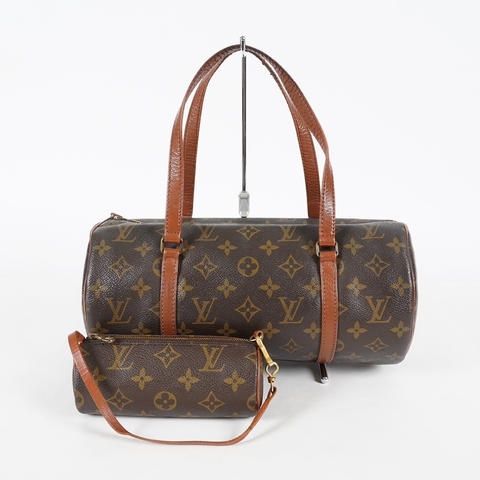 Louis Vuitton Papillon 30 Used Monogram Brown Canvas Handbag M51385 07E455390012