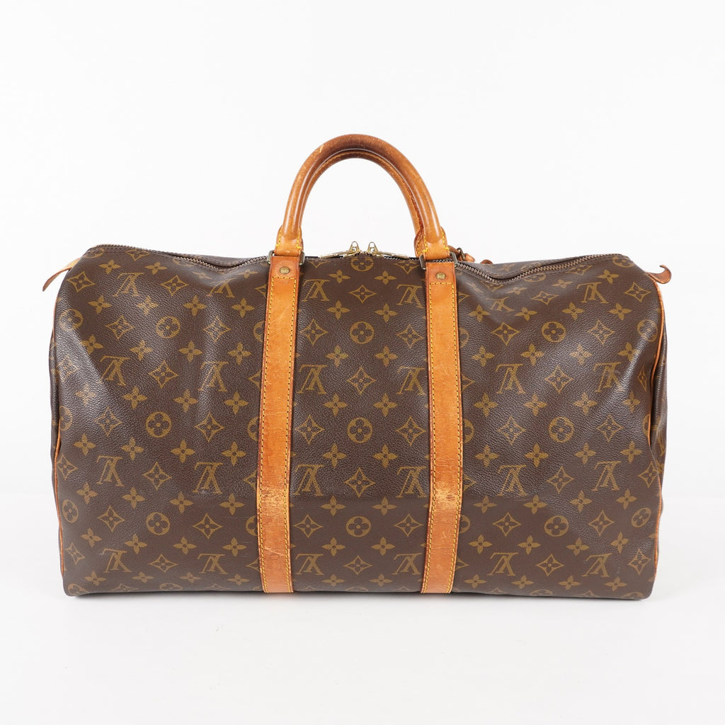 LOUIS VUITTON Keepall 50 Monogram Boston Bag Brown vintage M41426 05E274290013