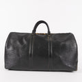 LOUIS VUITTON Epi Keepall 50 Boston Bag Black M42962 LV Auth 05E173960016