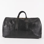 LOUIS VUITTON Epi Keepall 50 Boston Bag Black M42962 LV Auth 05E173960016